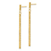 10k Polished and Diamond-cut Bar Dangle Post Earrings