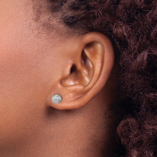 Diamond-Cut Ball Post Earrings