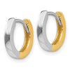 10k Two-tone 2mm Round Hinged Hoop Earrings