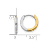 10k Two-tone 2mm Round Hinged Hoop Earrings