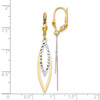 10k Two-tone Diamond-cut Leverback Earrings
