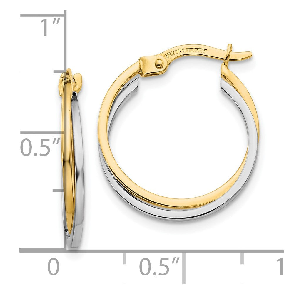 Gold Two-tone Twisted Hoop Earrings