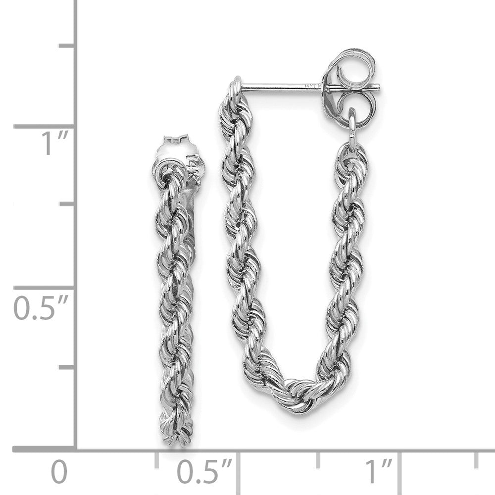 Gold Rope Dangle Post Earrings