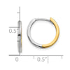 10k Two-tone Round Hinged Hoop Earrings