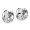 10k White Gold Round Hinged Hoop Earrings