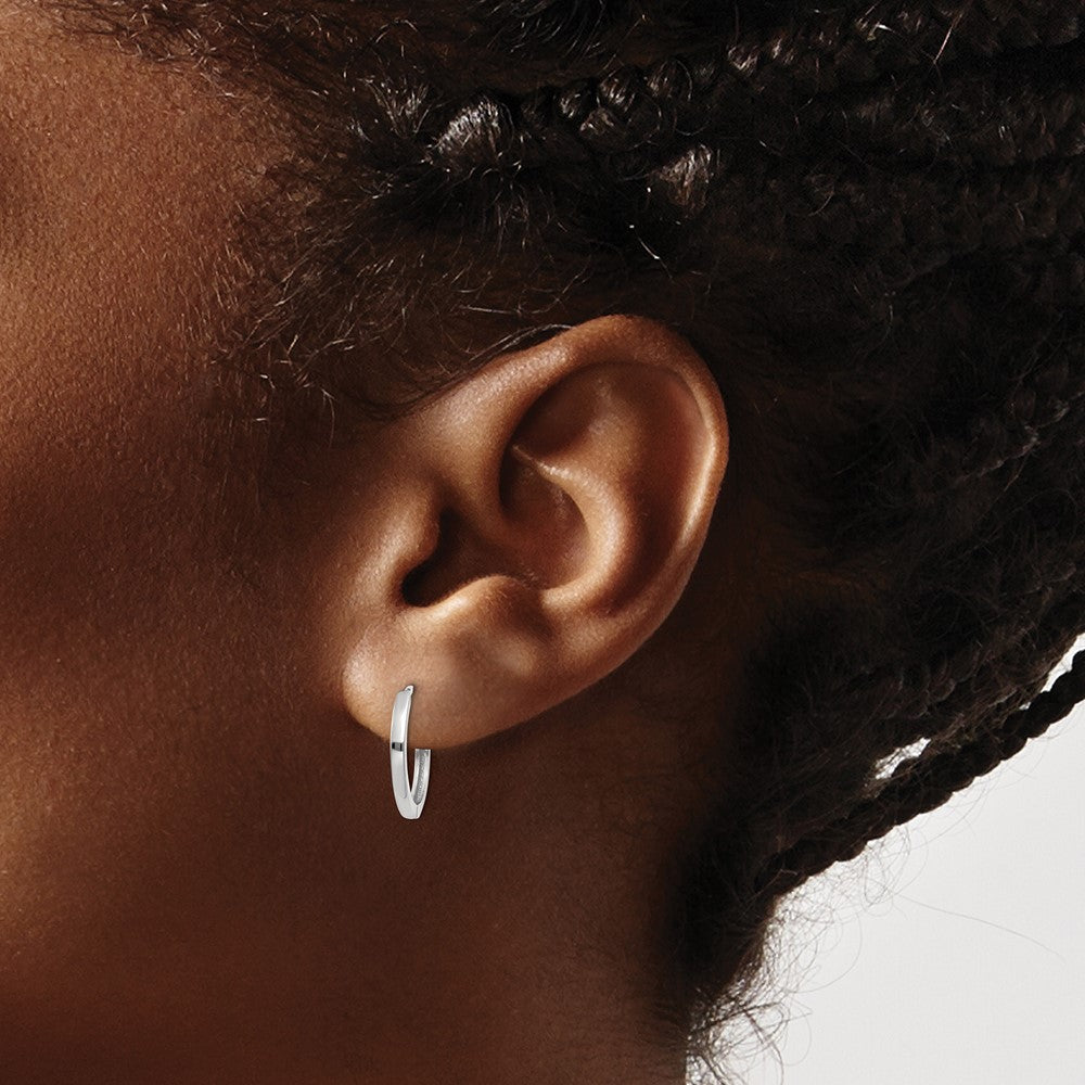 Gold Square Tube Hinged Hoop Earrings