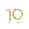 10k Diamond-cut 2x12mm Hinged Hoop Earrings