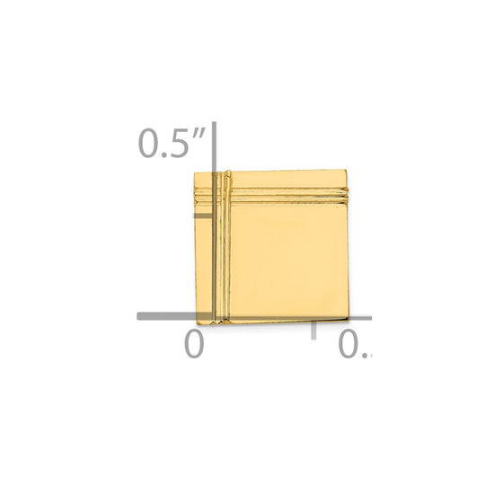 Gold Square with Line Design Tie Tac
