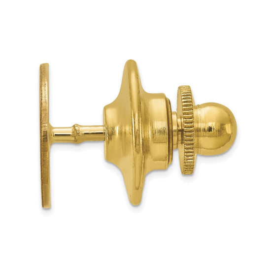 Gold Oval with Lines Tie Tac