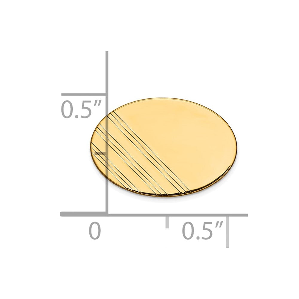 Gold Oval with Lines Tie Tac