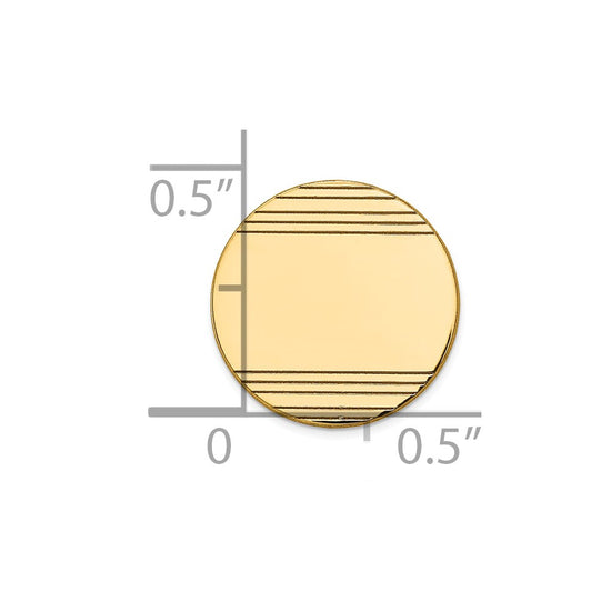Gold Round with Lines Tie Tac