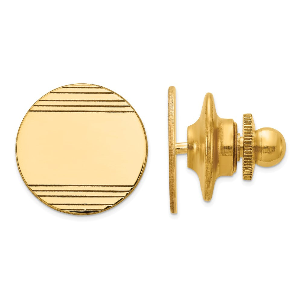 10k Men's Circular w/Line Design Tie Tac