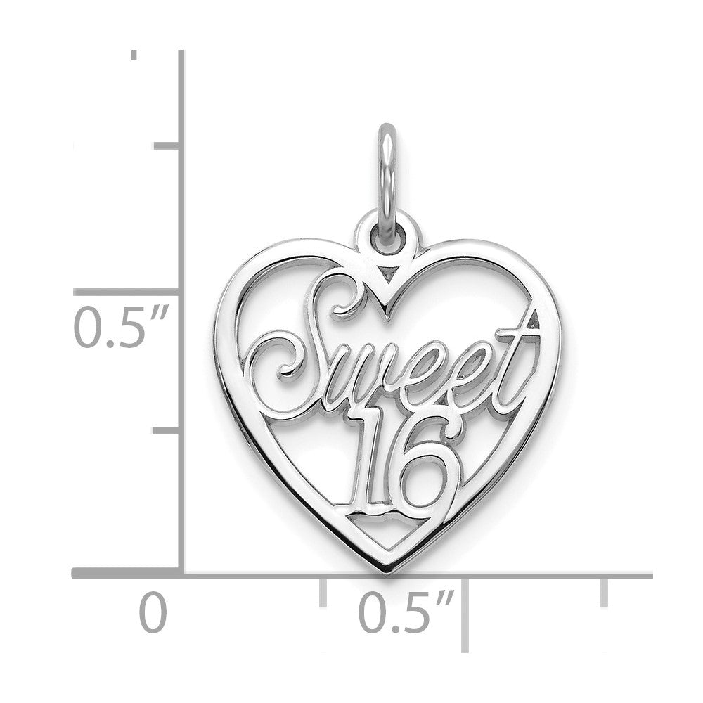 Gold SWEET 16 Heart Charm