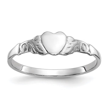 Gold Polished Children's Heart Rings
