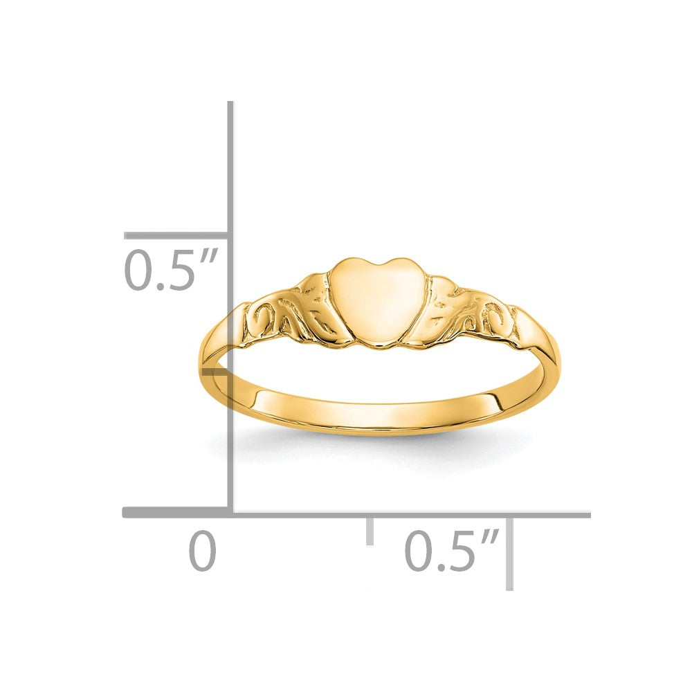 Gold Polished Children's Heart Rings