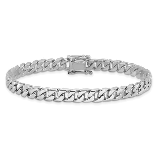 10k WG 6.8mm Hand-polished Flat Beveled Curb Link Bracelet