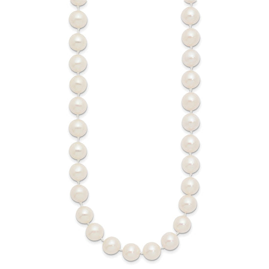 10k 8-9mm White Near Round Freshwater Cultured Pearl 16 inch Necklace