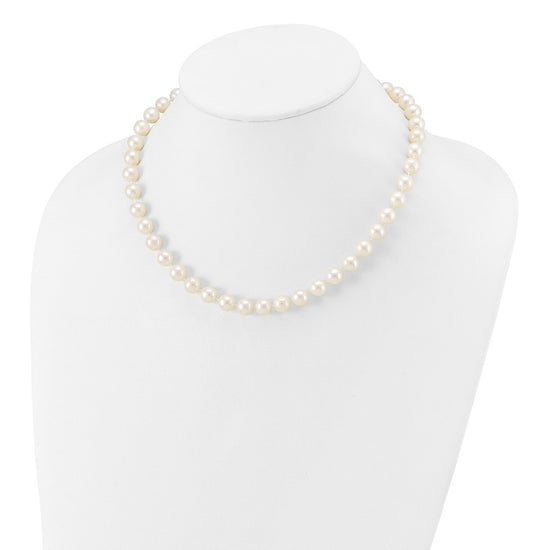 10k 8-9mm White Near Round Freshwater Cultured Pearl 16 inch Necklace