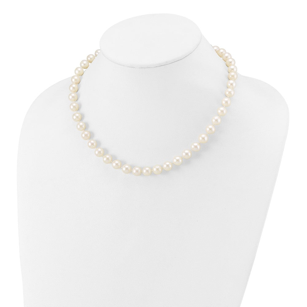 10k 8-9mm White Near Round Freshwater Cultured Pearl 16 inch Necklace