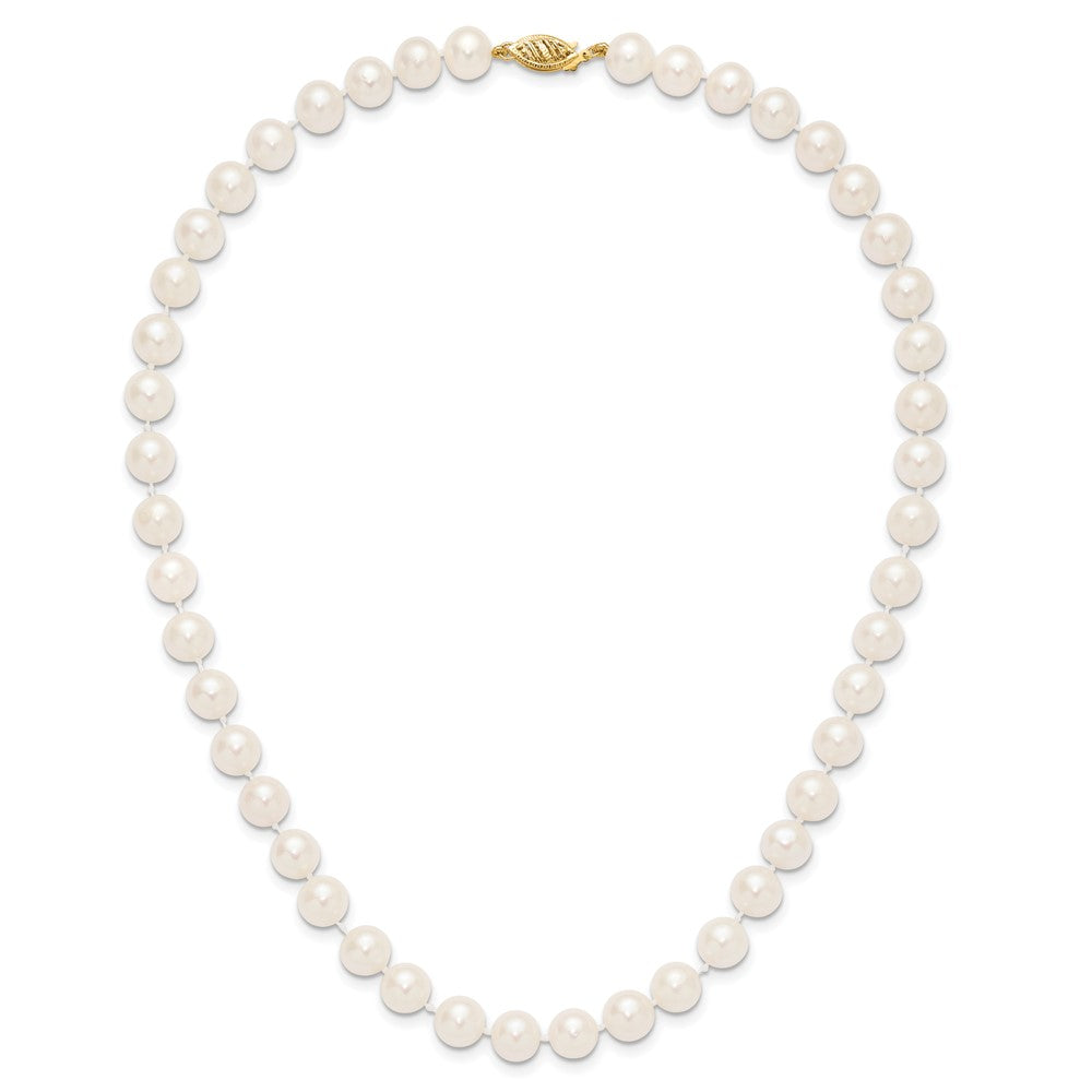 10k 8-9mm White Near Round Freshwater Cultured Pearl 16 inch Necklace