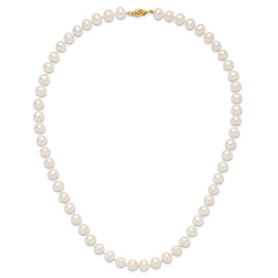 10k 8-9mm White Near Round Freshwater Cultured Pearl 20 inch Necklace