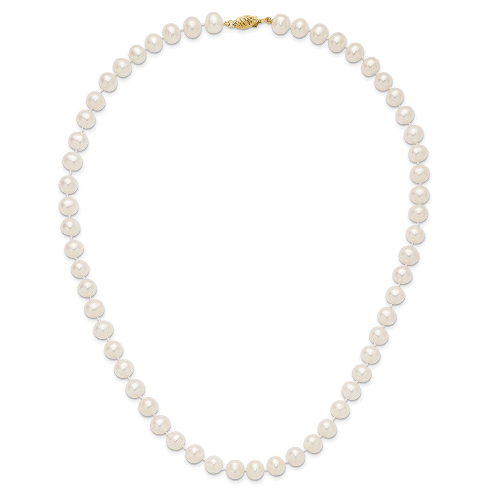 10k 8-9mm White Near Round Freshwater Cultured Pearl 20 inch Necklace