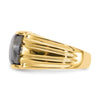 10k Mens Gray Cats Eye and .01 carat Diamond Ring