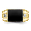 10k Mens Diamond and 12x10mm Black Onyx Ring