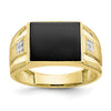 10k Mens Diamond and 12x10mm Black Onyx Ring