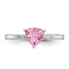 10k White Gold Created Pink Sapphire Ring