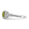 10k White Gold 1/10 carat Diamond and 8mm Round Peridot Ring