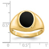 10k Mens 12x10mm Oval Onyx Ring
