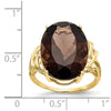 10k 18x13mm Oval Smoky Quartz Ring