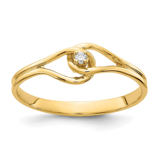 Gold Polished Diamond Ring