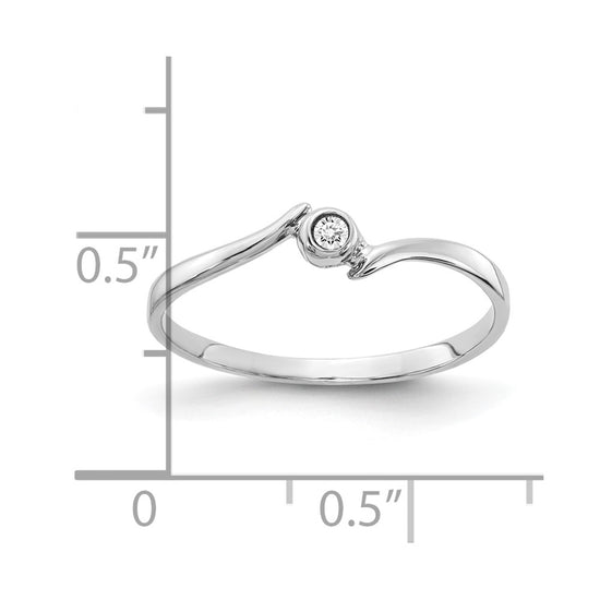 10k White Gold Polished AA Diamond Ring