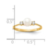 Gold Polished Freshwater Pearl and Diamond Rings