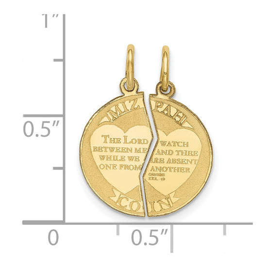 Gold Mizpah Pendants