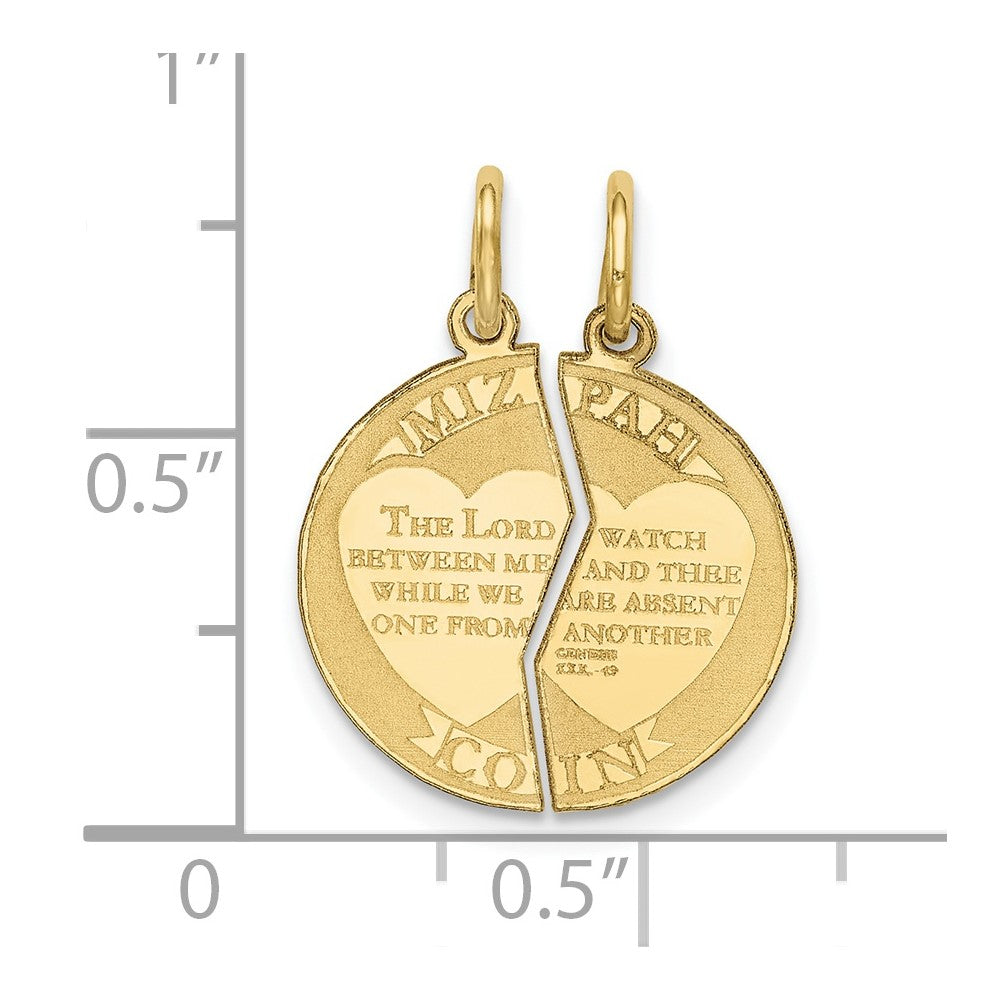 Gold Mizpah Pendants