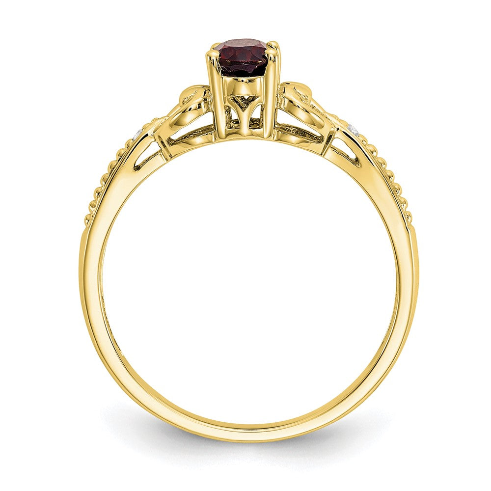 10K Gemstone and Diamond Ring