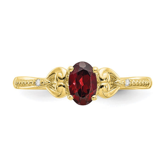 10K Gemstone and Diamond Ring