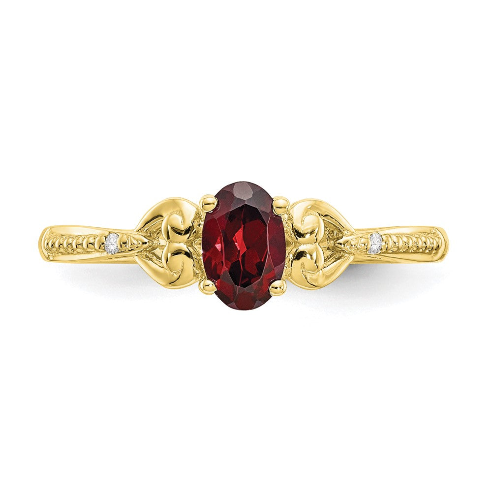10K Gemstone and Diamond Ring