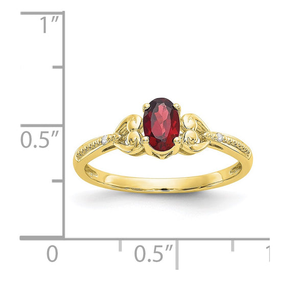 10K Gemstone and Diamond Ring