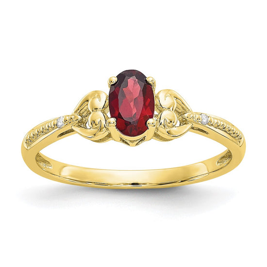 10K Gemstone and Diamond Ring