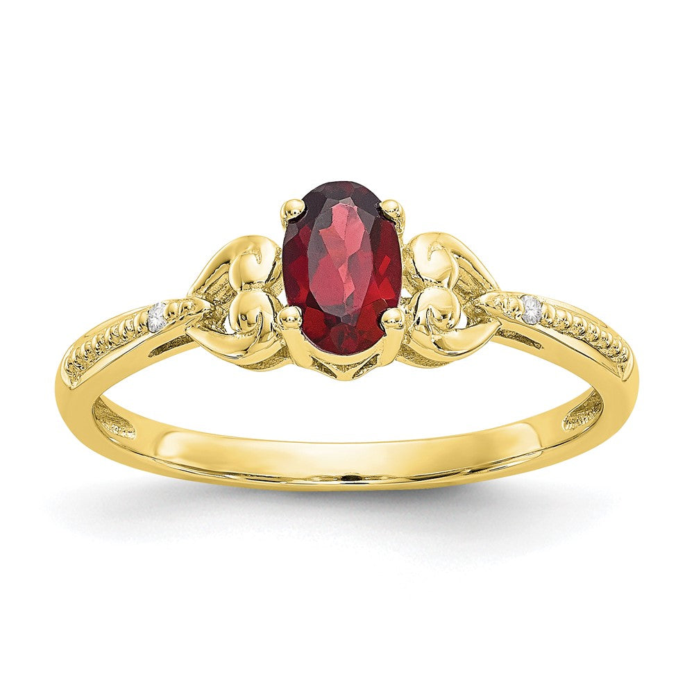 10K Gemstone and Diamond Ring