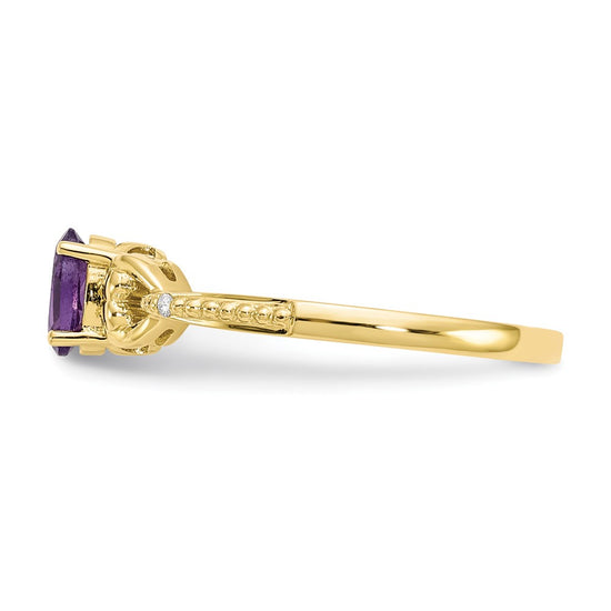 10K Gemstone and Diamond Ring