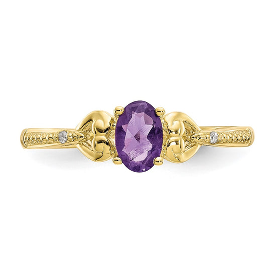 10K Gemstone and Diamond Ring