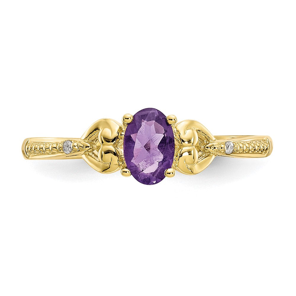 10K Gemstone and Diamond Ring