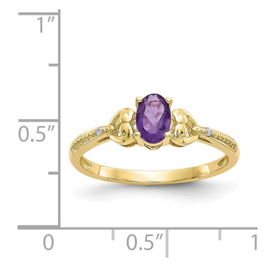 10K Gemstone and Diamond Ring