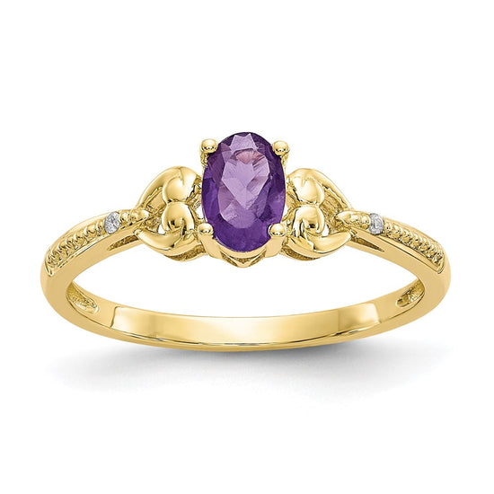 10K Gemstone and Diamond Ring