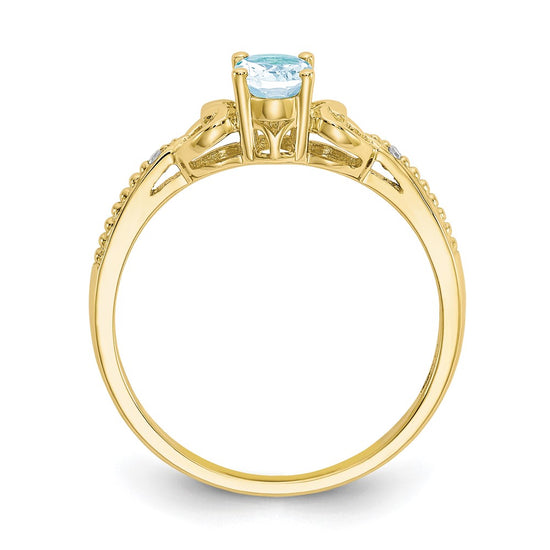 10K Gemstone and Diamond Ring